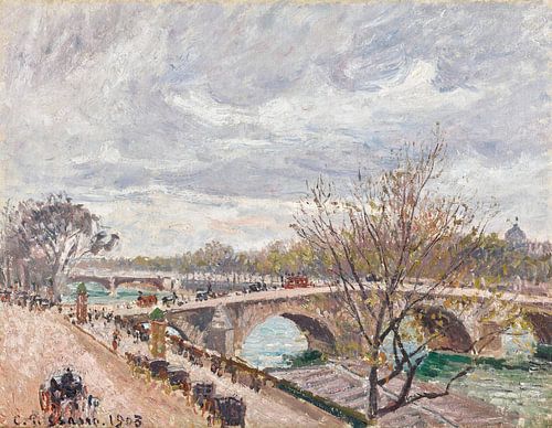 Pont-Royal, middag, bewolkt, Camille Pissarro