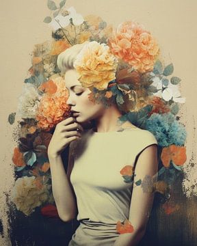 Porträt "Vintage-Blumen" von Carla Van Iersel