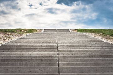 Concrete stairs in an abstract landscape by Fotografiecor .nl