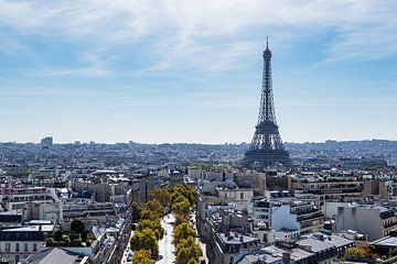 View to the Eiffel Tower in Paris, France