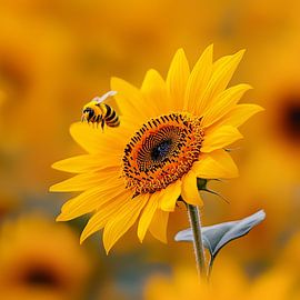 Geel natuur landschap zonnebloemen
