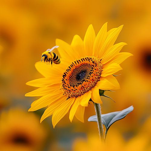 Yellow nature landscape sunflowers