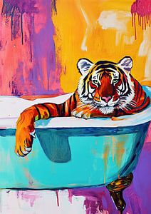 Lion dans la baignoire