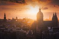 Amsterdam skyline zonsondergang van Albert Dros thumbnail