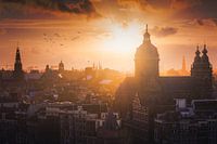 Amsterdam skyline sunset