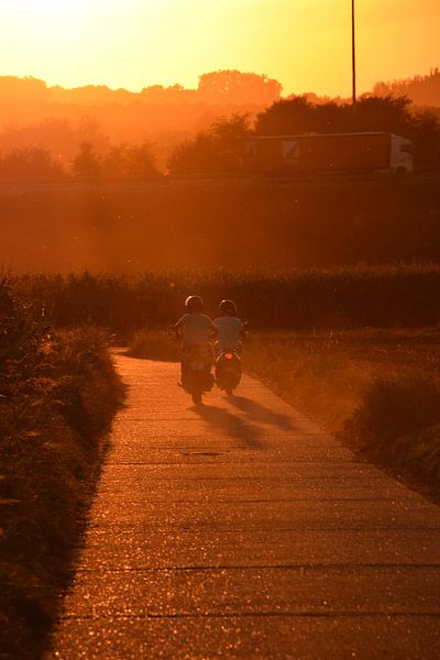 Motorrijders in de zonsverduistering by Maarten Honinx
