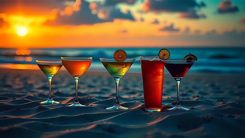 Le plaisir du coucher de soleil dans un verre par Jean Pierre