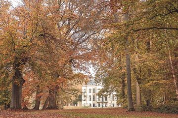 Herbstfarben im Park um Schloss Broekhuizen von Peter Haastrecht, van