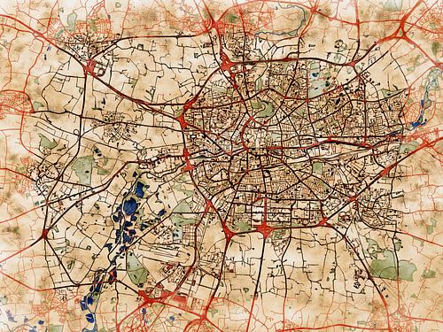 Karte von Rennes im stil 'Serene Summer'