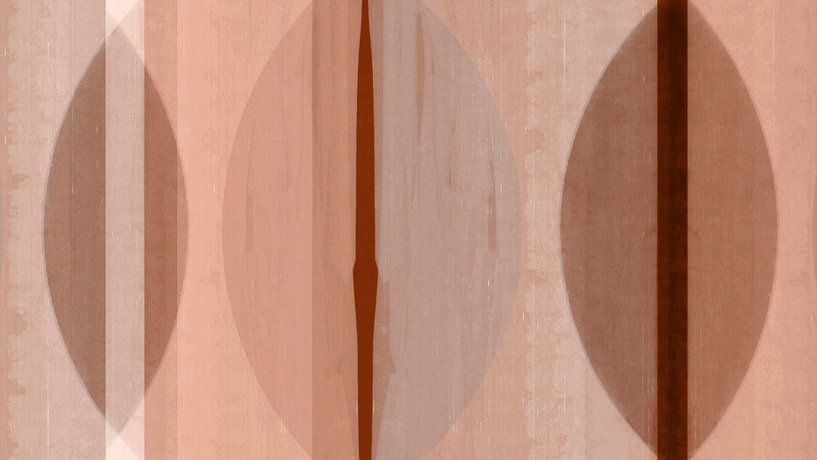 Modern Scandinavian Bauhaus abstraction in warm earthy colours by Mad Dog Art