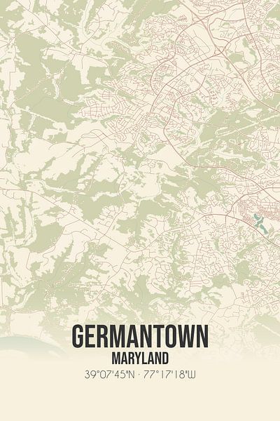 Carte ancienne de Germantown (Maryland), Etats-Unis. par Affiches de lieux
