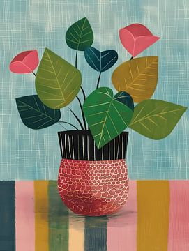 Cheerful illustration of a plant in a pot by Studio Allee