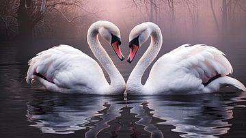 Swans in Love van Harry Herman