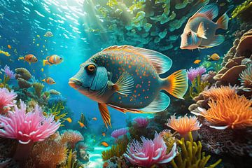 Un monde de poissons multicolores sur Uwe Merkel