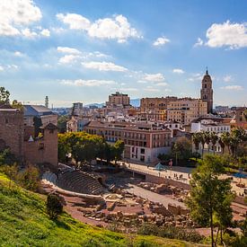 Malaga Panorama historisch centrum van Gerard van de Werken