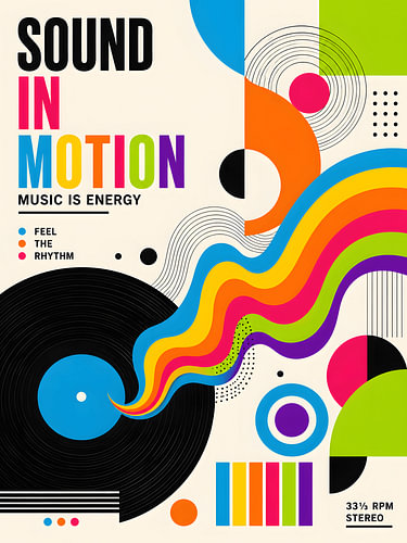 Sound in Motion – Retro vinylkunst