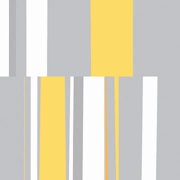 Mozaïek Single 2 | Geel, Grijs, Oranje Kleurvlakken van Menega Sabidussi