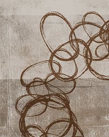 Formes organiques en brun rouille, beige et blanc cassé. sur Dina Dankers