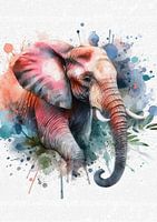 Elefanten-Aquarell