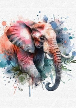 olifant aquarel van widodo aw