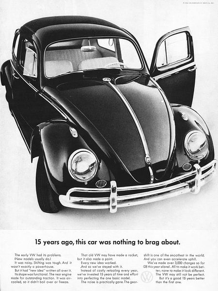 Ads VW beetle 1962 by Jaap Ros on canvas, poster, wallpaper and more