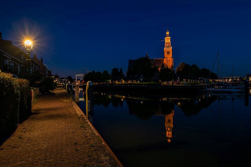 Maaslaus Süd-Holland Blaustundeninsel Holland große Kirche von Marco van de Meeberg