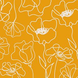 Marché floral scandinave Beige sur orange