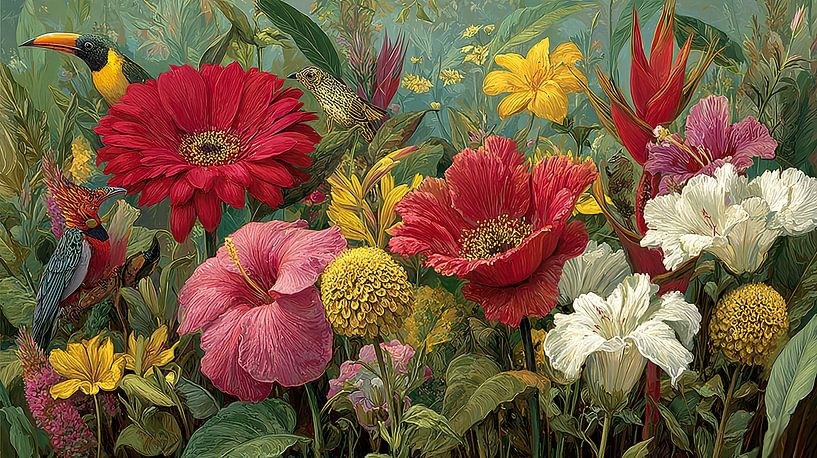 exotic flowers in the rainforest by Egon Zitter