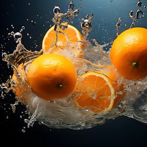 Aufgeschnittene, frische Orangen