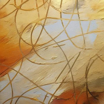 Abstract: Kleurrijk goud -3 van Studio Pieternel
