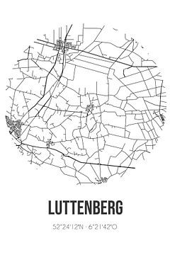 Luttenberg (Overijssel) | Map | Black and White by Rezona
