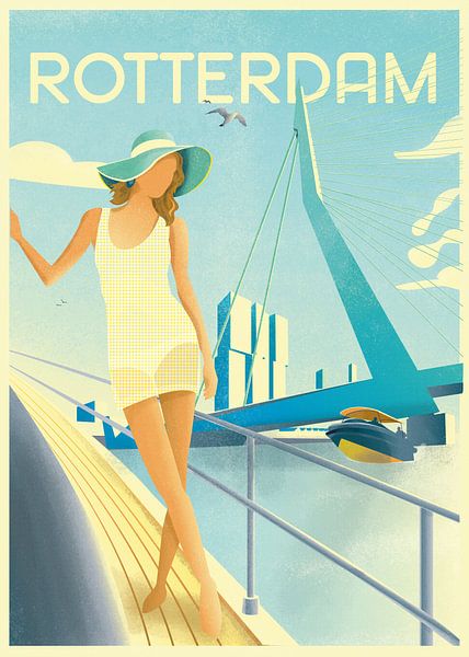 Rotterdam art deco illustration by Daniel Wark