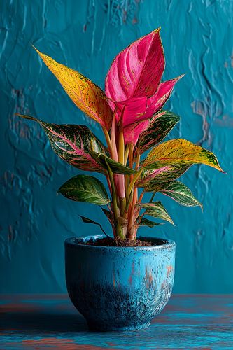 Aglaonema tropical en turquoise n°1