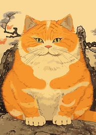 fette orangefarbene Katze von Juno Design