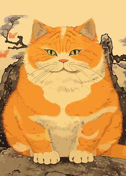 fette orangefarbene Katze von Juno Design