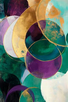 Abstract circles in shades of green by Poster Art Shop