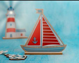 Sailboat and lighthouse in color by WeVaFotografie