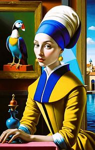 The woman with the parrot by Gert-Jan Siesling