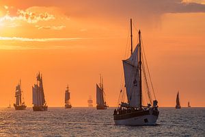 Sailing ships on the Baltic Sea van Rico Ködder