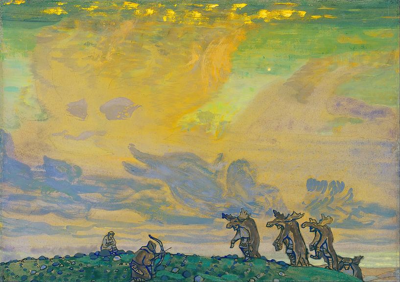 Nicholas Roerich - Das große Opfer. Bühnenbild zu I. F. Strawinskys Ballett „Heiliger Frühling“ (1910) von Peter Balan