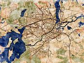 Kaart van Brandenburg an der Havel in de stijl 'Serene Summer' van Maporia thumbnail