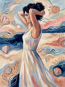Woman by the Sea in Summer Light