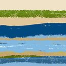 Color shapes and lines. Modern abstract landscape in pastel colors. Ocean. by Dina Dankers thumbnail