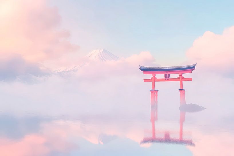 Torii in the mist - dreamlike silence by Poster Art Shop