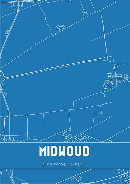 Blauwdruk | Landkaart | Midwoud (Noord-Holland) van Stad & Wand