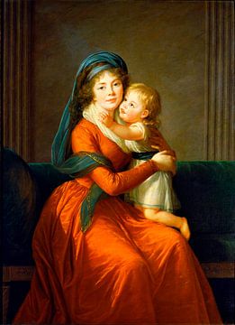 Portret van prinses Alexandra Golitsyna en haar zoon Piotr, Élisabeth Vigée-Le Brun