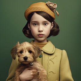 Kunstporträt "Ich und mein Hund" von Carla Van Iersel