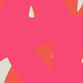 Bright pink and orange minimalist abstract art set of 2 by Dina Dankers