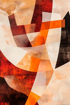 Composition abstraite de couleurs dans les tons de terre sur Poster Art Shop