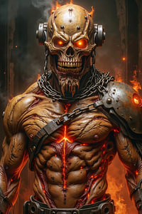 Dark Fantasy Art Wandbild: DRAKZIRON - Der Cyborg Reaper aus der Hölle